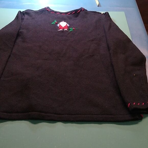 Vintage Basic Editions Holiday Women's Large Black Long Sleeve Cottagecore - Picture 7 of 9